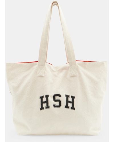 Hush Charlotte Canvas Graphic Tote Bag - Natural