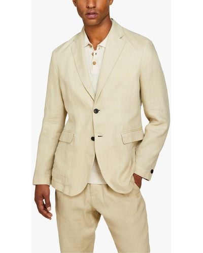 Sisley Relaxed Fit Linen Blazer - Natural
