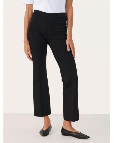 Part Two Ponta Cropped Comfort Waist Trousers - Black