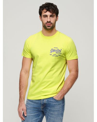 Superdry Neon Vintage Logo T-shirt - Yellow