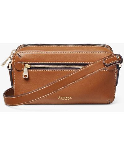 Aspinal of London Smooth Leather Camera Bag - Brown