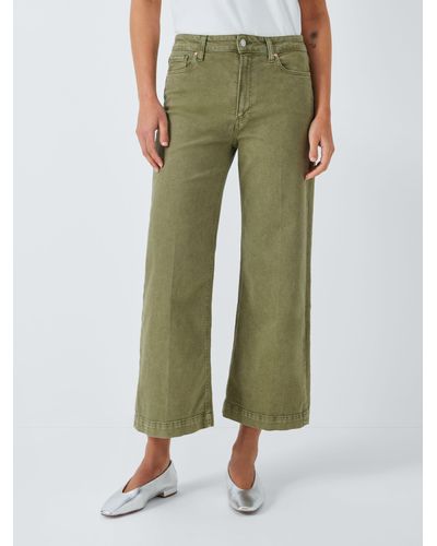 PAIGE Anessa Wide Leg Ankle Jeans - Green