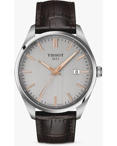 Tissot T1504101603100 Pr 100 Date Leather Strap Watch - Multicolour