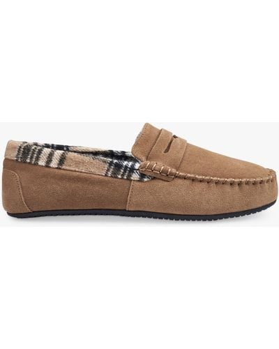 Hotter Repose Moccasin Slippers - Brown