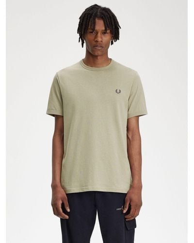 Fred Perry Ringer Crew Neck T-shirt - Natural