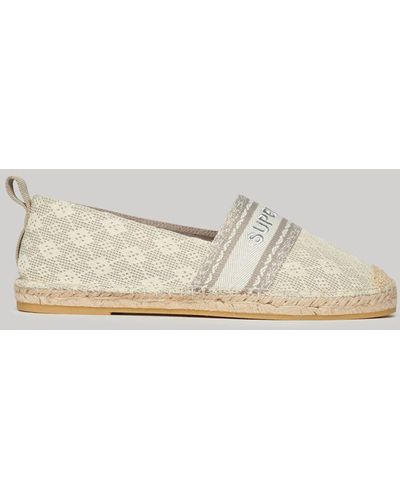 Superdry Canvas Lace Overlay Espadrilles - Natural