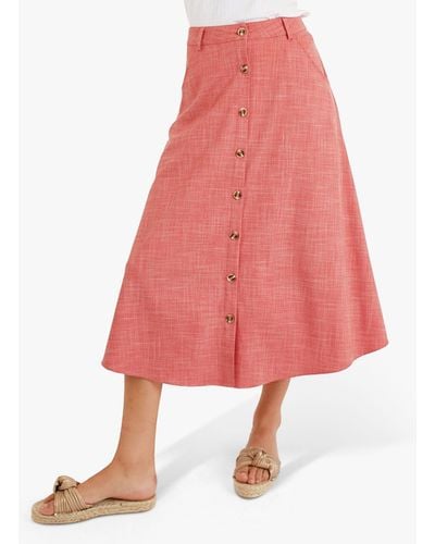 Traffic People Bacall Peppermint Soda A-line Midi Skirt - Pink