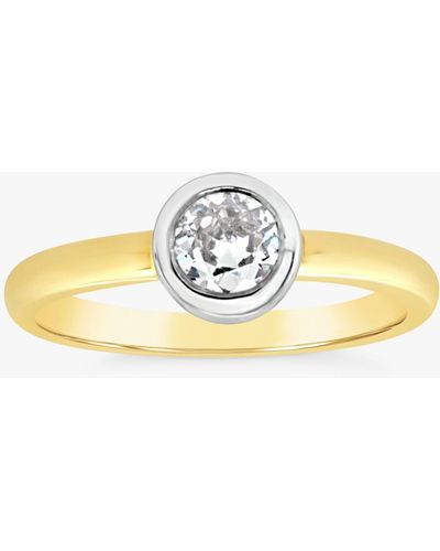 Milton & Humble Jewellery Second Hand 18ct Yellow And White Gold Solitaire Diamond Ring - Metallic