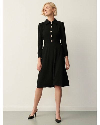 Finery London Lucia Crepe Midi Dress - Black