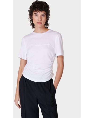 Sweaty Betty Bodice Detail Organic Cotton Blend T-shirt - White