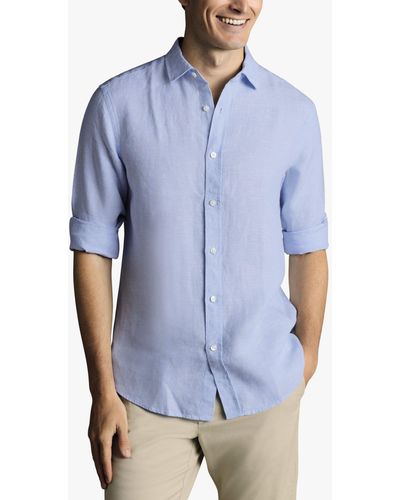 Charles Tyrwhitt Slim Fit Pure Linen Shirt - Blue