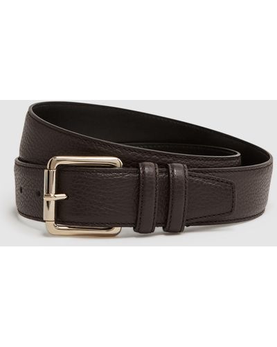 Reiss Lucas Leather Belt - Brown