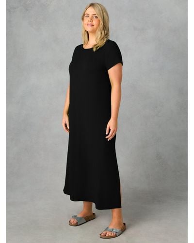 Live Unlimited Curve Petite Jersey Maxi T-shirt Dress - Black