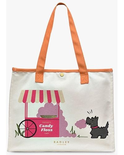 Radley Candy Floss Print Canvas Shopper - Pink