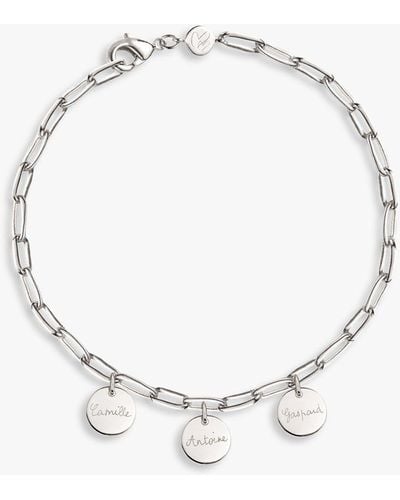 Merci Maman Personalised Dainty Love Links 3 Charm Bracelet - Natural