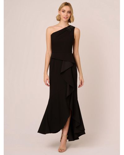Adrianna Papell Studio Beaded Knit Crepe Maxi Dress - Black
