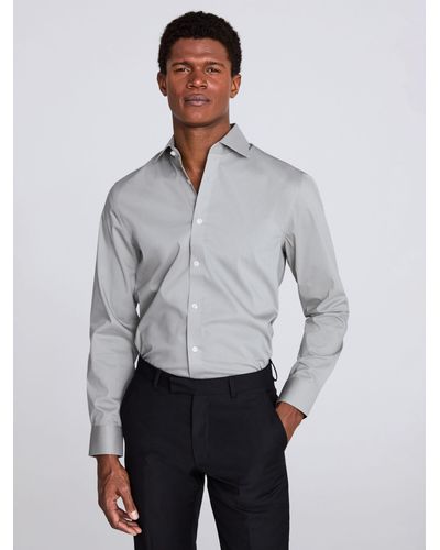 Moss Tailored Fit Stretch Shirt - Grey