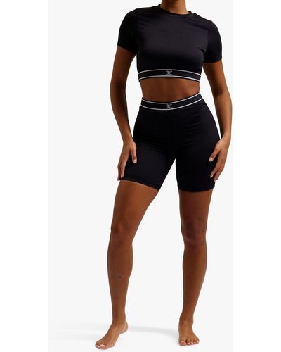 Juicy Couture Rayon Rib Cycling Shorts - Black