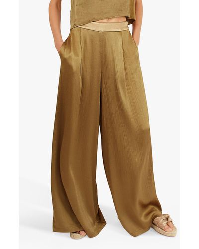 Traffic People Breathless Evie Wide Leg Trousers - Natural