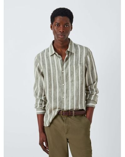 John Lewis Striped Linen Beach Shirt - Multicolour