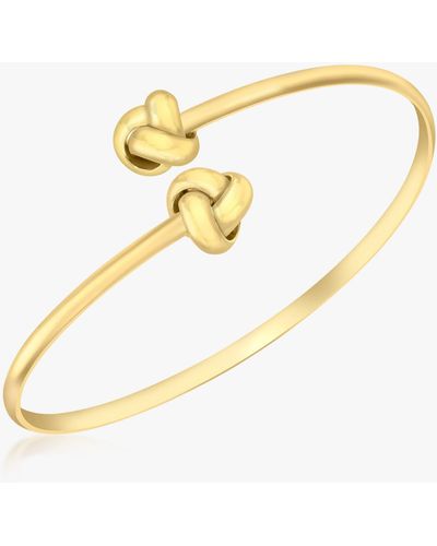 Ib&b 18ct Gold Crossover Knot Torque Bangle - Metallic