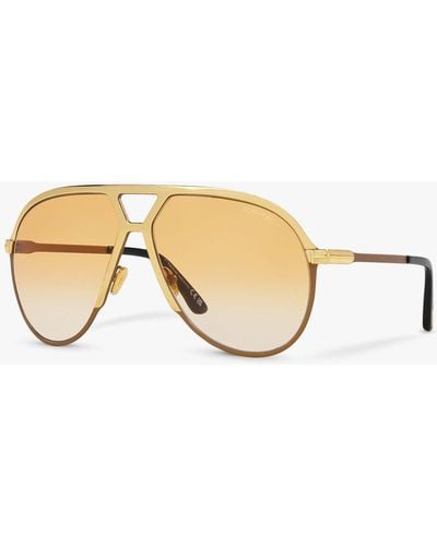 Tom Ford Tr001674 Xavier Gradient Aviator Sunglasses - Natural