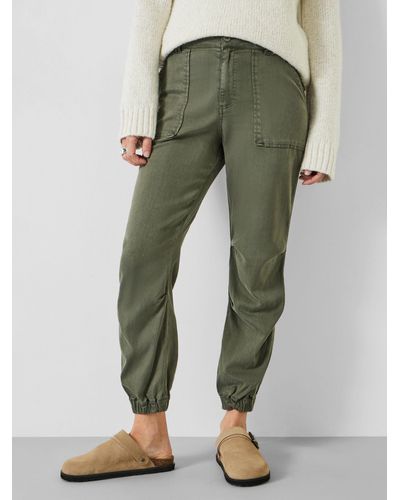 Hush Riley Washed Cargo Trousers - Green
