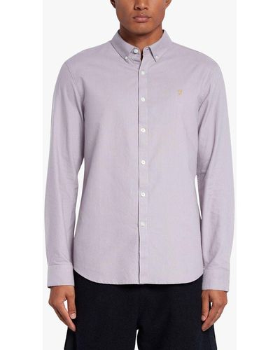 Farah Brewer Long Sleeve Organic Cotton Shirt - Purple