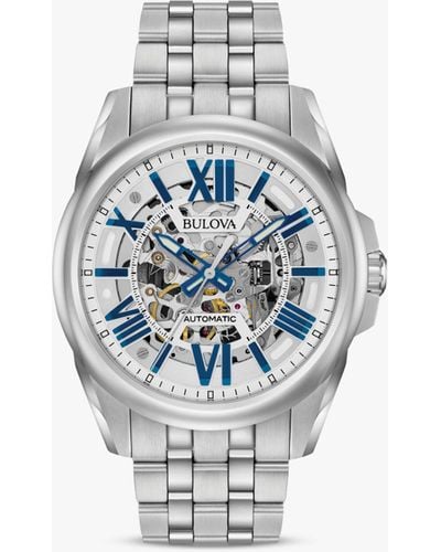 Bulova 96a187 Wilton Automatic Skeleton Dial Bracelet Strap Watch - Multicolour