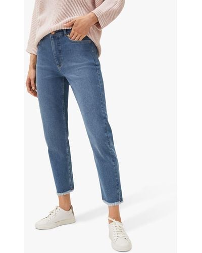 Phase Eight Petra Raw Hem Cropped Jeans - Blue