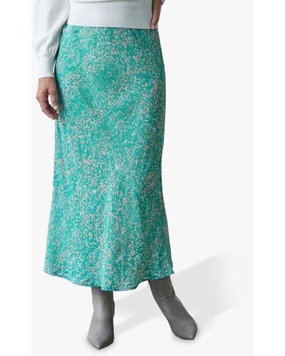 Pure Collection Bias Midi Skirt - Green
