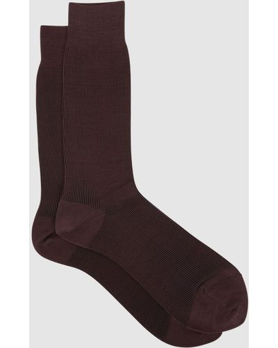 Reiss Cory Two Tone Formal Socks - Brown