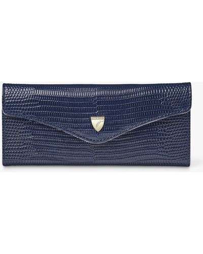 Aspinal of London Leather Sunglasses Case - Blue