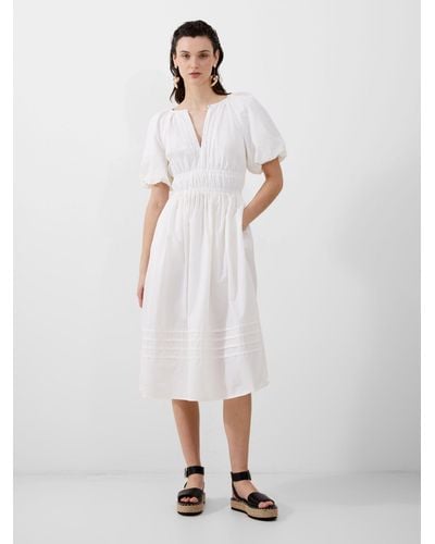 French Connection Alora Puff Sleeve Dress - White