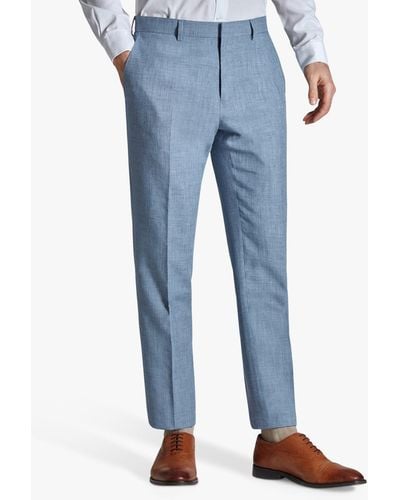 Ted Baker Hydra Linen Slim Fit Trousers - Blue