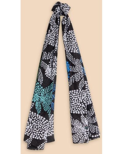 White Stuff Pineapple Print Cotton Scarf - Blue