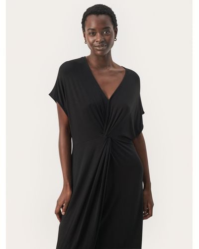 Part Two Griet Short Sleeve V-neck Maxi Dress - Black