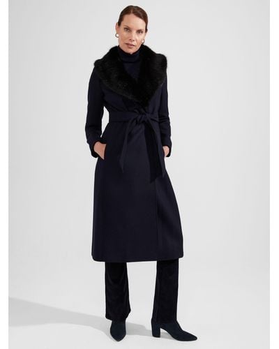 Hobbs Arielle Wool Blend Coat - Blue