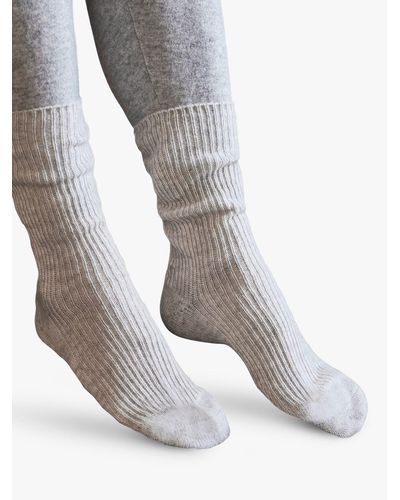 Pure Collection Cashmere Blend Socks - Grey