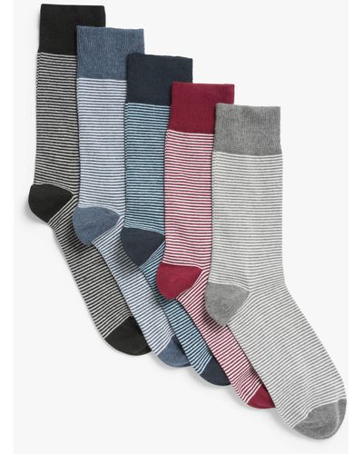 John Lewis Organic Cotton Rich Feeder Stripe Socks - Multicolour