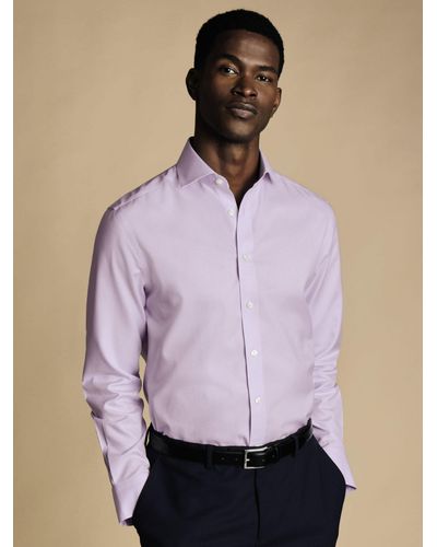 Charles Tyrwhitt Non-iron Twill Shirt - Purple