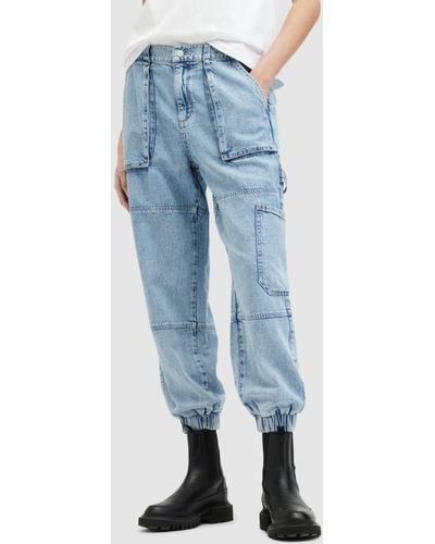 AllSaints Mila High Rise Relaxed Cuffed Jeans - Blue