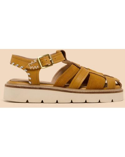 White Stuff Chunky Leather Sandals - Natural
