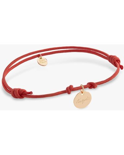 Merci Maman Personalised Disc Charm Braided Bracelet - Red
