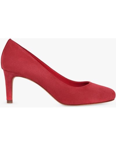 Hobbs Lizzie Suede Court Shoes - Red