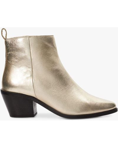 Dune Papz Leather Ankle Boots - Natural