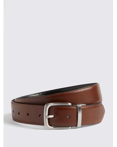Moss Casual Leather Reversible Belt - Brown
