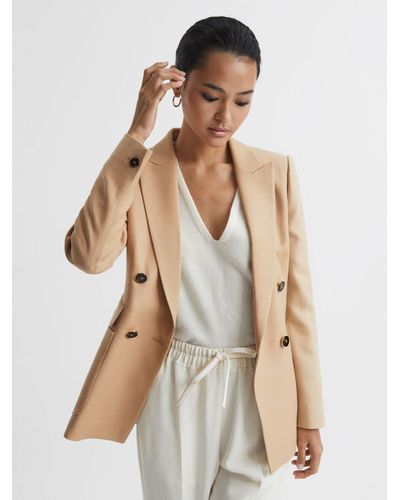 Reiss Larsson Wool Blend Blazer - Natural