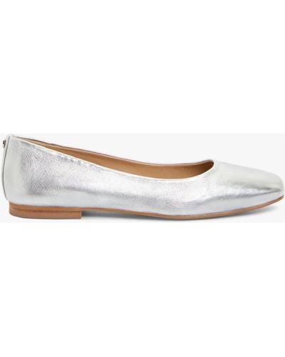 John Lewis Harriet Leather Ballerina Court Shoes - White