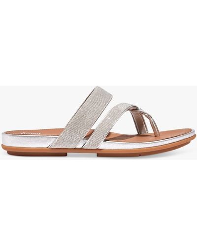 Fitflop Gracie Strappy Toe Post Sandals - White